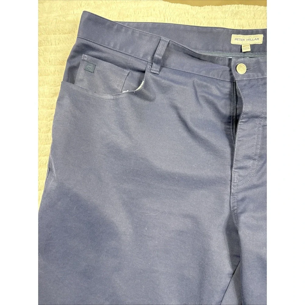 Peter Millar EB66 Mens Size 40x32 Golf Pants‎ Crown Sport Navy Blue EUC Comfy